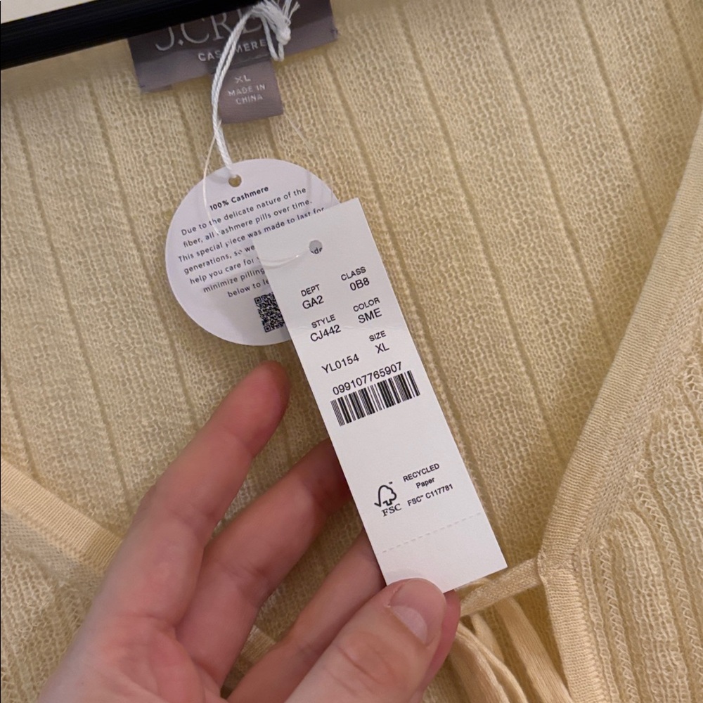 🎗️ J. Crew Featherweight Cashmere Cardigan ~ Sweet Meringue - Picture 6 of 6